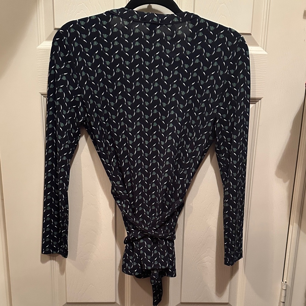 Ann Taylor Elegant Navy Wrap Top